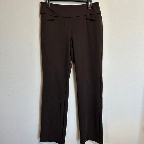 7Th Avenue Design Studio Pants - Chocolate brown slacks straight leg mid rise size M (average) EUC